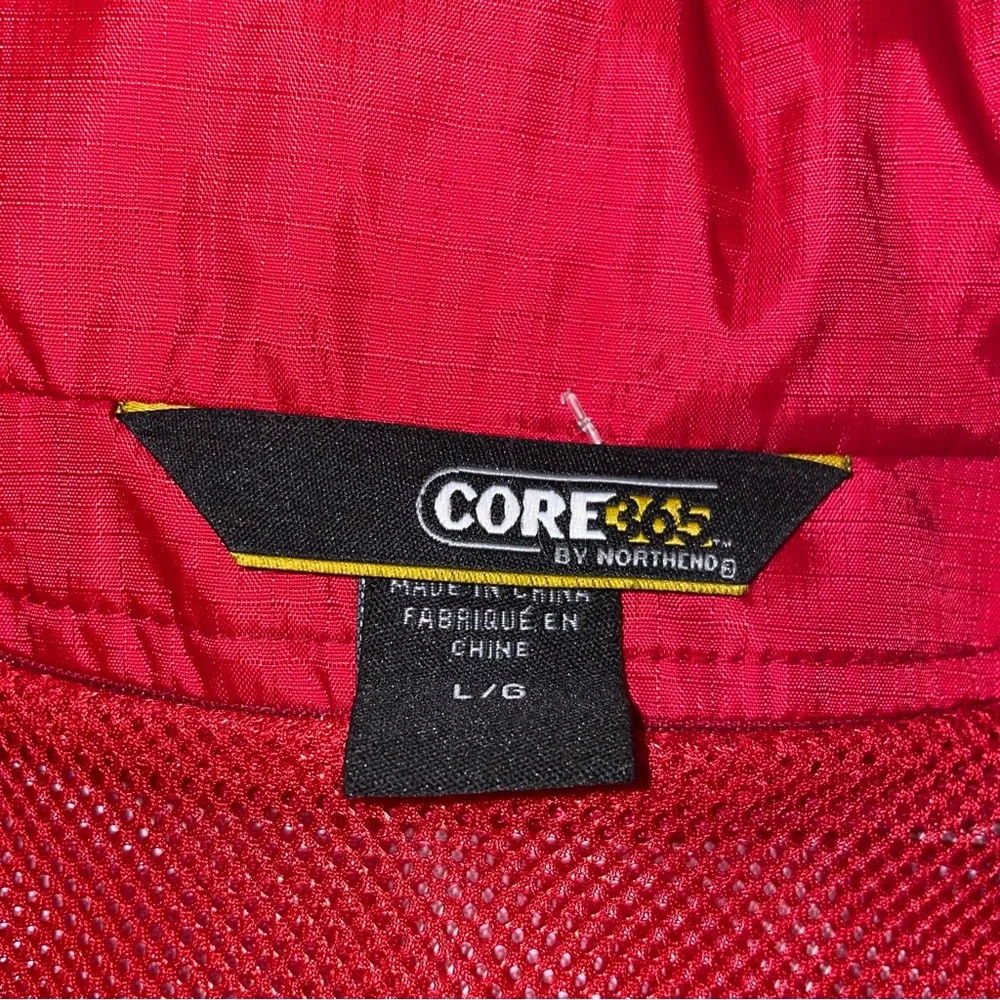 Core 365‎ North End Mens Red Windbreaker Jacket Full Zip Mesh Lined 88185 Large